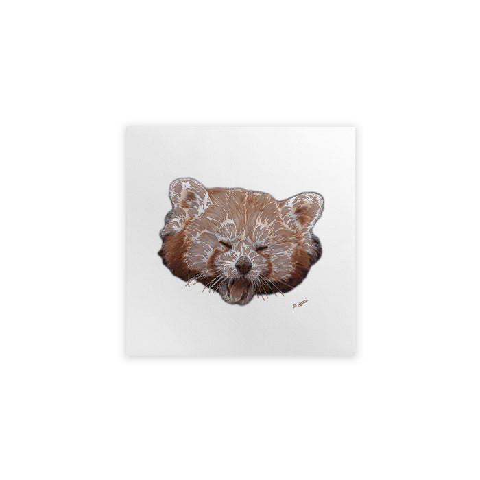 Illustration of a red panda face on a white background