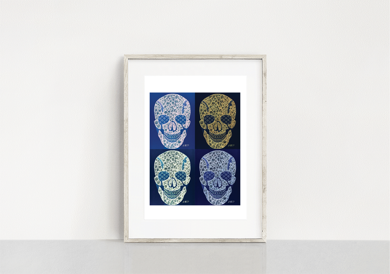 Starry Eyed Blue Skulls