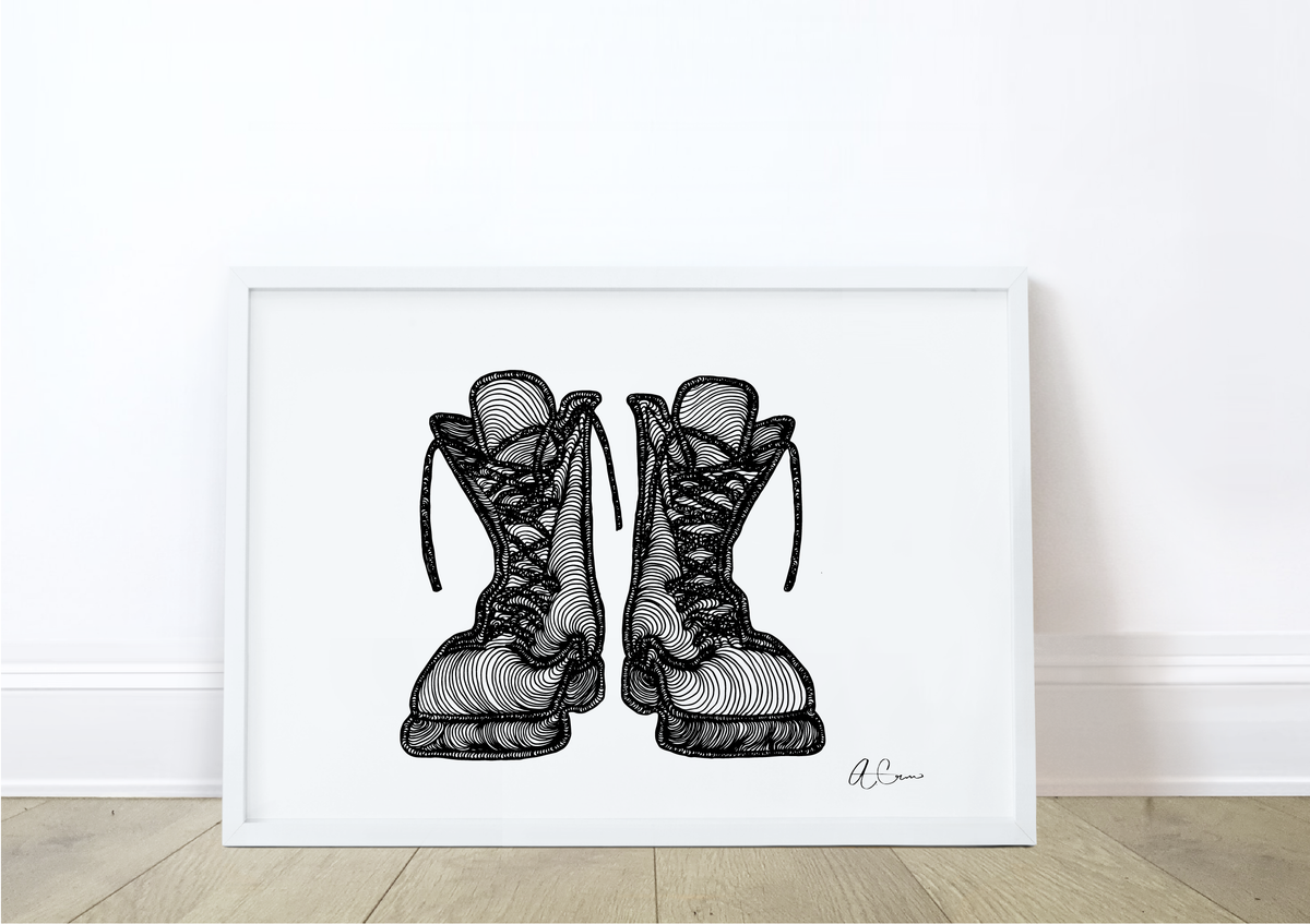 Memorial Boots Art Print